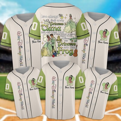 Personalized Tiana Disney Princess Baseball Jersey Kid Men Women Gift NEW-image