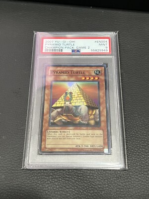 YUGIOH! PSA 9 MINT 2007 Pyramid Turtle CP02-EN004 Super Rare CHAMPION PACK 2-image