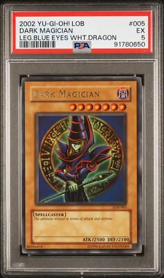 YUGIOH PSA 5 2002 Dark Magician LOB-005 Ultra Rare Unlimited OG (STOCK PHOTO)-image