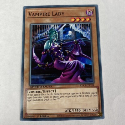 Yugioh Vampire Lady sgx3-enc04 Speed Duel GX Duelists of Shadows 1st Edition-image