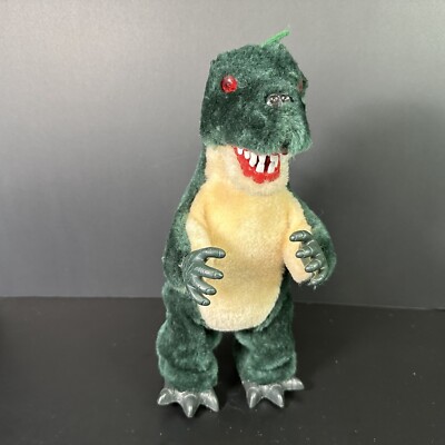 Vintage REX Battery Operated Dinosaur Plush Toy 1987 Jamina World Godzilla Like-image
