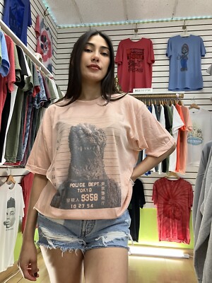 Godzilla Mugshot Retro Vintage Graphic Design T-shirt Soft Style-image