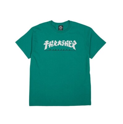 Thrasher GODZILLA Jade White Black Graphic Print Standard Fit S/S Men's T-Shirt-image