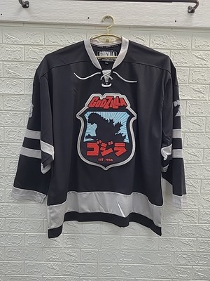New Geeky Jerseys Godzilla 70th Handmade Jersey Black/Gray Size 3XL-image