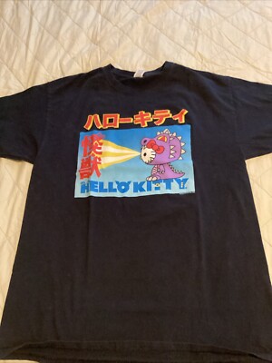 Sanrio Hello Kitty Kawaii Kaiju Godzilla T-shirt Large Preowned-image