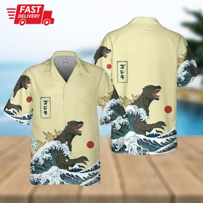 3D King of Monster Godzilla Japanese Gojira Hawaiian Aloha Shirts Best Price_bd6-image