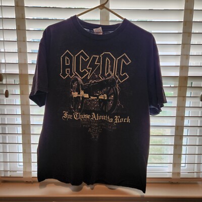 2006 AC/DC For Those About To Rock Black Concert T-Shirt Adult XL Delta Tag-image
