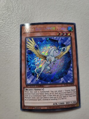 Yugioh! Crystal Beast Sapphire Pegasus Speed Duel GX SGX1-ENF08 Secret Rare NM-image