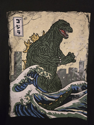 Men's Godzilla Graphic T-shirt 100% Cotton Toho Japanese Movie Retro Size Medium-image