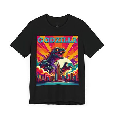 Godzilla Unisex Tee Vintage Graphic Retro Style T-shirt Movie Lovers Gift Fans-image
