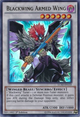 Yugioh! Blackwing Armed Wing - LC5D-EN133 - Ultra Rare - 1st Edition Near Mint, -image