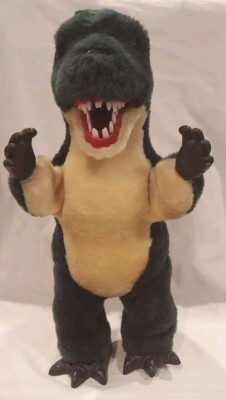 Vintage Jamina World 1987 REX Plush Electronic Red Eyes Dinosaur  Non-working-image