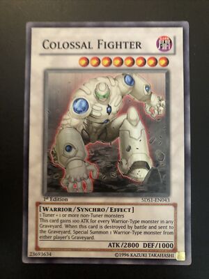Yugioh 1st Edition Colossal Fighter 5DS1-EN043 Super Rare LP-image