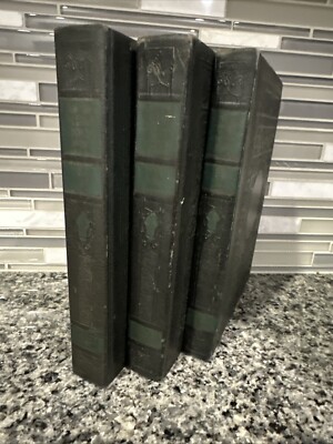 Compton's Pictured 📚Encyclopedia Fact Index 1949 Vol #1 #2 #3 Black Embossed💫-image