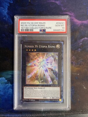 PSA 10 Number 39: Utopia Rising Collector's Rare MAZE-EN021 YUGIOH-image