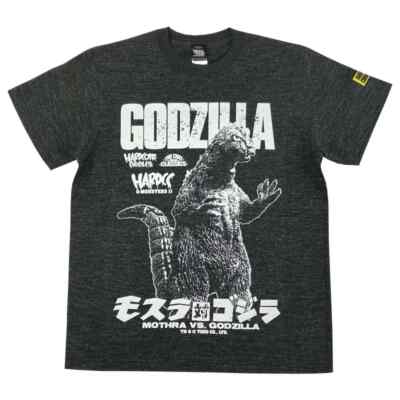 MOTHRA VS GODZILLA Movie Motif T-shirt Hardcore Chocolate Japan Heather Black-image