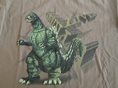 Vintage 90s Rare Godzilla Lives Spell Out Movie Promo 3D Made In USA Mens XL-image