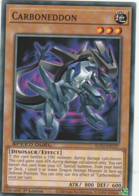 YUGIOH CARD CARBONEDDON SGX2-ENC07 1ST EDITION-image