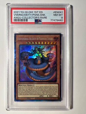 YUGIOH! PSA 9 2021 VENNOMINAGA THE DEITY OF POISONOUS SNAKES ANGU-EN041 CR 1st-image