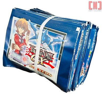 50 Packs Bundle YuGiOh GX Vintage Sticker Packs New Sealed Yu-Gi-Oh Manga Ser. 1-image