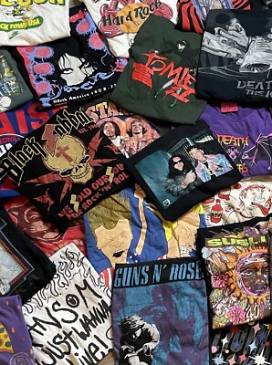 5 Random Tshirt Lot Vintage Sports Novelty Artwork Bands Movies Work-image