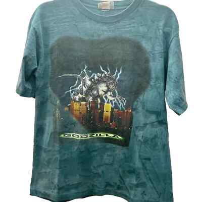 Vintage 90s Godzilla Movie Promo 1998 Tie Dye Shirt Adult Large-image