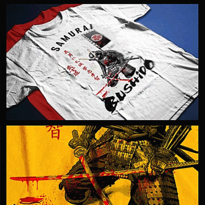 Samurai T-Shirt deadly warrior with sword Bushido Code Japanese blade Bloodshed -image