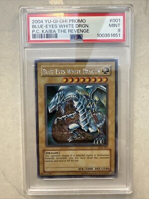Blue Eyes White Dragon PCK PSA 9 Secret Rare Game Promo #001 Yugioh 2004-image