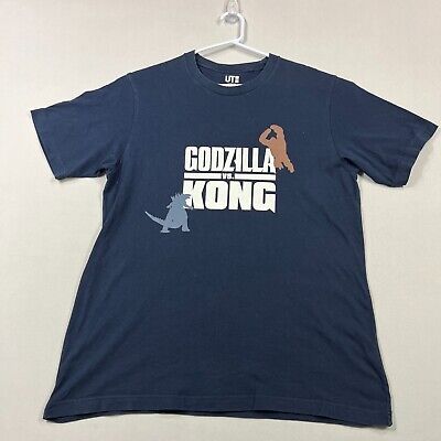 Uniqlo UT x Godzilla vs Kong Rare Cotton Blue Casual Tee T Shirt Mens Large L-image