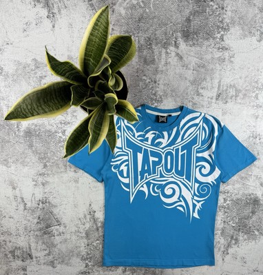 Vintage TAPOUT in Affliction Style Rap Hip Hop Blue Graphic Jersey T Shirt Tee-image