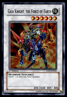Yu-Gi-Oh! Gaia Knight, the Force of Earth #5DS1-EN042 1st Edition Near Mint-image