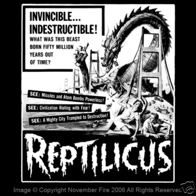 Reptilicus Giant Monster Prehistoric Cult Film Reptile Godzilla Fun Shirt NFT226-image
