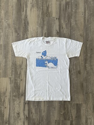 Vintage 80s Pharmasaurus Rx Dinosaur Pharmacy T Shirt (M)-image