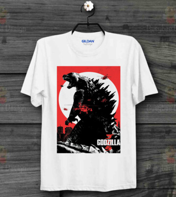 Godzilla Japanese Poster Retro CooL 50s Vintage Movie Unisex T Shirt B157-image