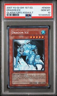 YUGIOH PSA 10 2007 Dragon Ice GLAS-EN084 Secret Rare 1st Edition *9500-image