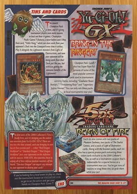2008 Yu-Gi-Oh! GX/5D's TCG Vintage Print Ad/Poster Retro Card Game Tins Art 00s-image