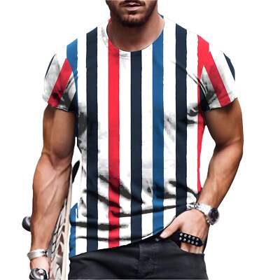 New Hip Hop Style Men's Printed Round Neck T-shirt in Acetate Fabric - Casual Sh-image