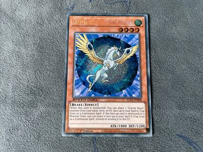 YuGiOh Crystal Beast Sapphire Pegasus SGX1-ENF08 Secret Rare 1st Edition NM GX-image