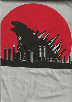 GODZILLA RED SUN KAIJU T-SHIRT SIZE XXL 100% PRE-SHRUNK COTTON-image