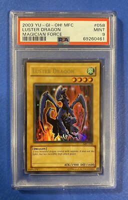 YUGIOH PSA 9 2003 Luster Dragon MFC-058 Ultra Rare Unlimited-image