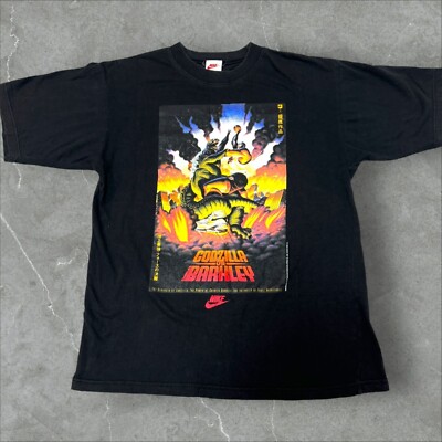 Vintage 90s Nike Charles barkley VS Godzilla T-Shirt  SzL-image