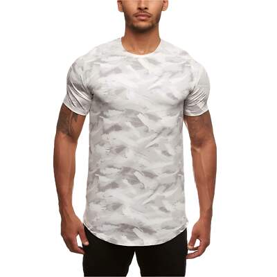 Men's Camouflage Fitness T-Shirt Breathable Wicking Short Sleeve for Training Sp-image