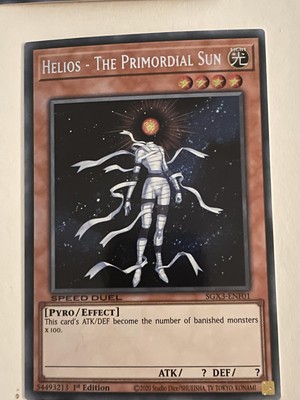 Helios - The Primordial Son Speed Duel GX Yugioh #SGX3-ENF01 Secret Rare-image