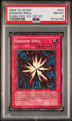 Shadow Spell PSA 8 SKE-041 Super Rare 1st Edition Yugioh Kaiba Evolution-image