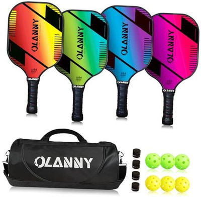 Graphite Pickleball Paddles Set- Premium Rackets Fiber Face & Polymer -image