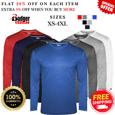 Badger 100100 Mens Long Sleeve Performance Modern-Fit Moisture-Wicking T-Shirt-image