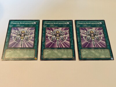 3x  Monster Reincarnation 5DS1-EN026 Yugioh Yu Gi Oh! 3 x3 Playset Mixed-image