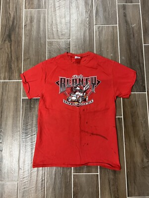 Dale Blakey  T-Shirt Gildan 100 All Star Wins Double Sided Red Medium STAINED-image