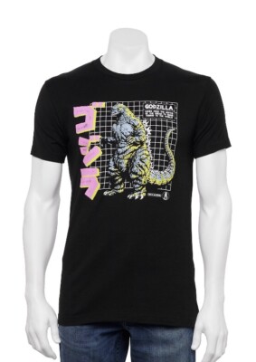 Godzilla Adult T-Shirt Godzilla Grid & Pink Kanji Size 2XL Men’s Graphic New-image