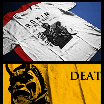 Samurai T-Shirt deadly warrior with sword Bushido Code Japanese Oni title tee-image